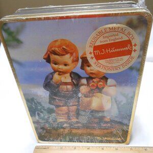 VTG M.J. HUMMEL REUSABLE METAL TIN CANISTER 1993 STATIONARY SET SEALED 🎁🔥
